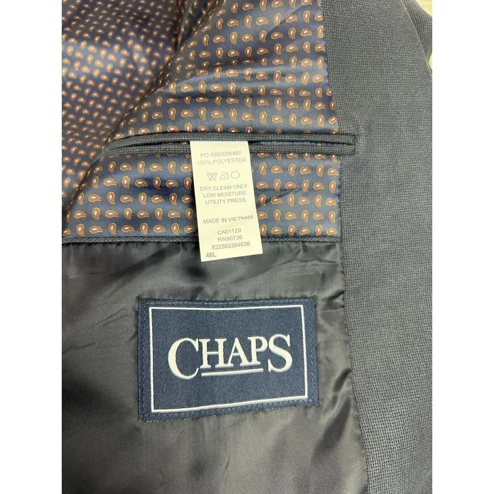 Chaps Blazer Mens 46L Gray Sport‎ Coat Jacket Longsleeve CA01129